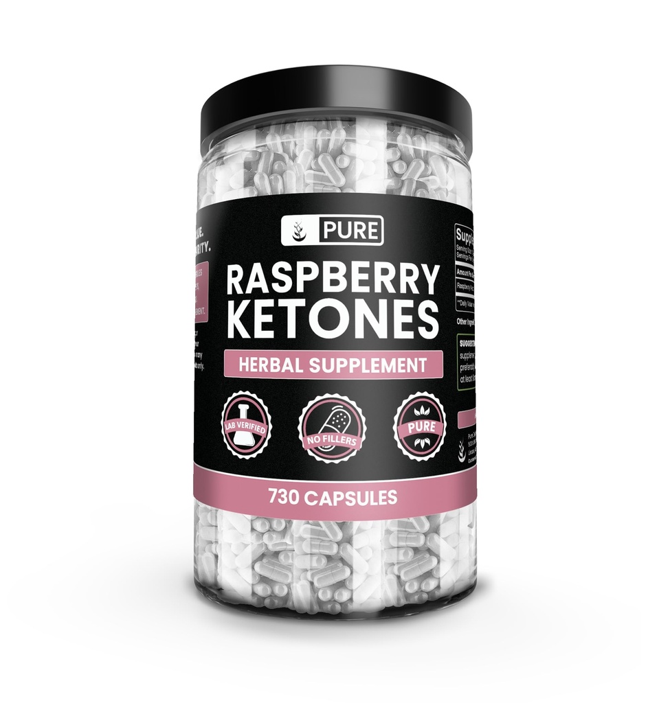 Ingredientes originales puros Raspberry Ketone (730 capsules) No Magnesium Or Rice Fillers, Siempre Puro, Lab Verified