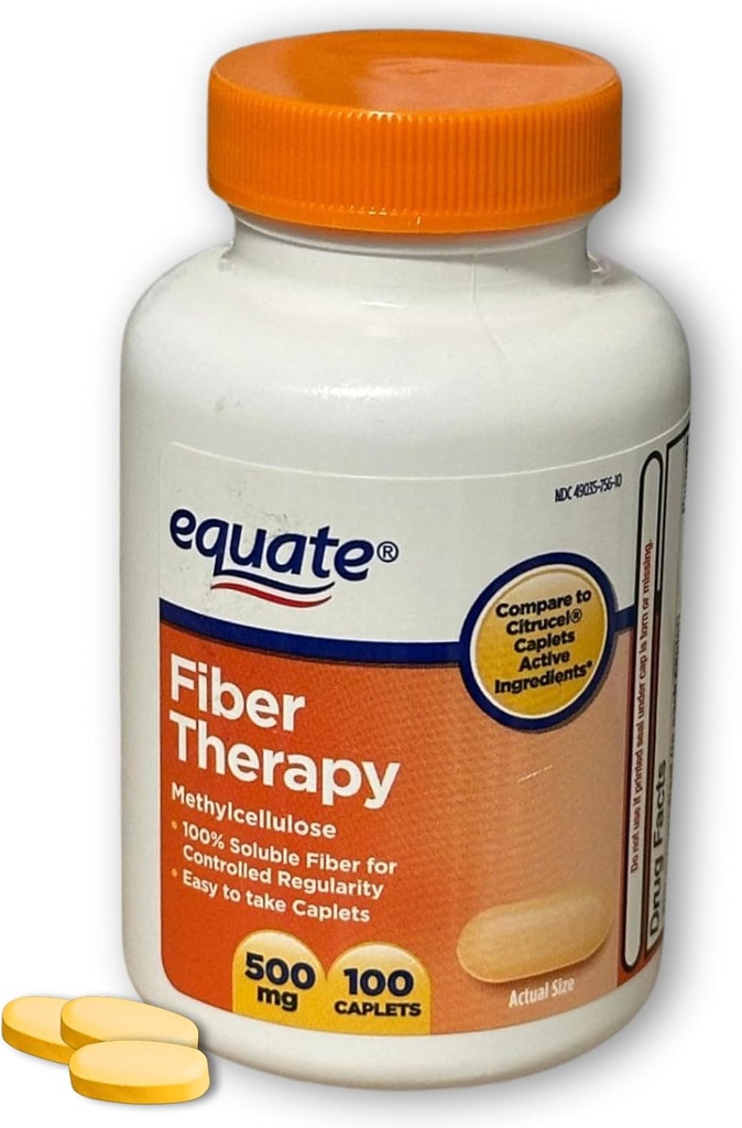 Terapia de fibra Metilcelulosa 500mg,100ct (Pack of 1)