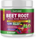 Beet Root Nitric Oxide Powder Supplement - Organic Beetroot Super Food Performance Booster for Circulation, Energy, Stamina, Blood Flow and Heart Health - Vegan, Non-GMO - Berry Flavor - 30 Servings