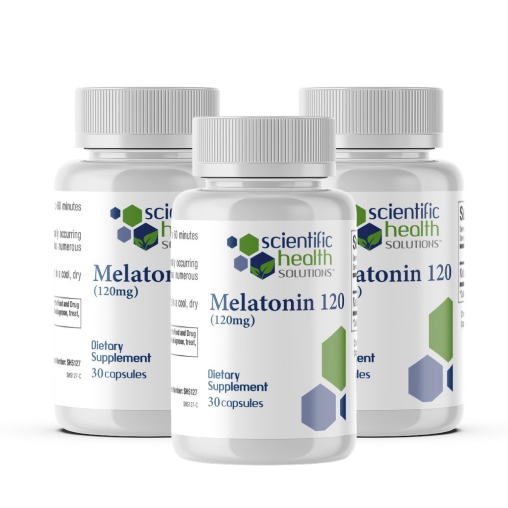 Melatonin 120mg | Single-Dose Melatonin in Easy-to-Swallow Capsules | Vegan, Non-GMO & Gluten-Free | US-Made Extra Strength (3-Pack)