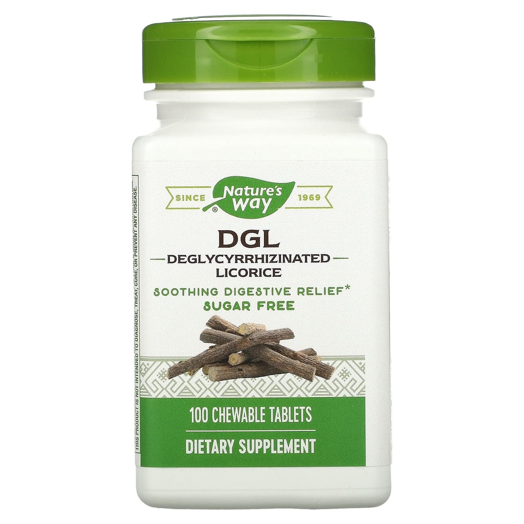 Terapia enzimática, DGL (sin Fructosa), 100 Tabletas Chewable. Paquete de 1