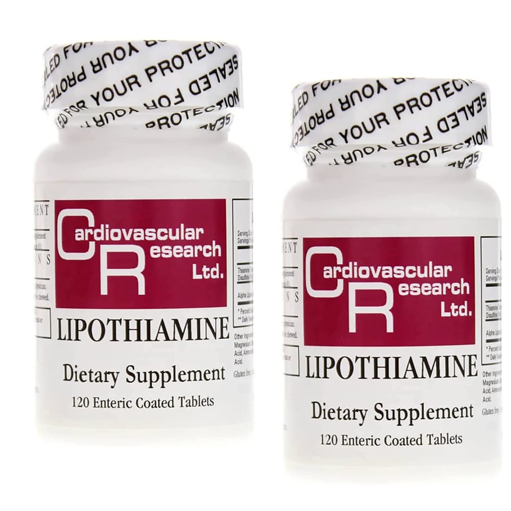 Cardiovascular Research Lipothiamine B Suplemento 240 Tabletas - Vitamina B1 Ahora con ácido lipoico alfa - 2 X 120 Conde