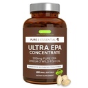 Igennus Ultra Pure Omega-3 EPA 500mg, IFOS altamente concentrado aceite de pescado silvestre certificado, forma de triglicéridos rTG avanzado, no GMO, 180 pequeños Softgels