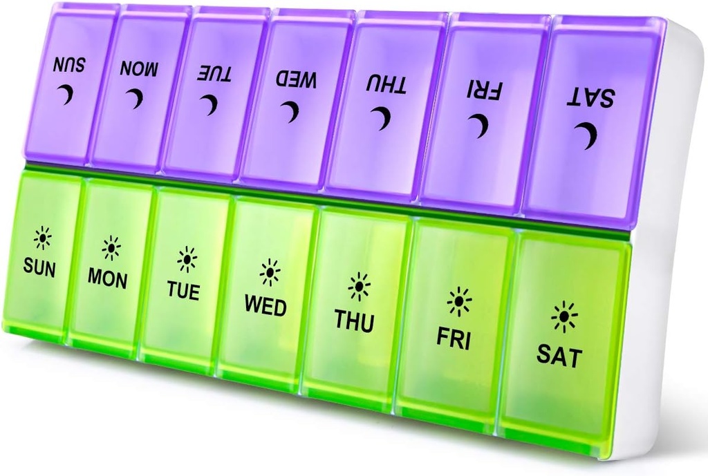DANYING Extra Large Pill Organizer 2 veces al día, XL Weekly Pill Box, AM PM Pill Case, Pill Container 7 Day, Vitamin Case Dos veces al día