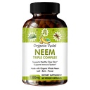 Orgánica Veda Neem cápsulas con triple complejo Neem Leaf Extracto, Bark & Flower - Herbal Suplemento Boost Immunity, mejora la digestión, la salud de la piel &amp; la limpieza de soporte - 60 cuenta