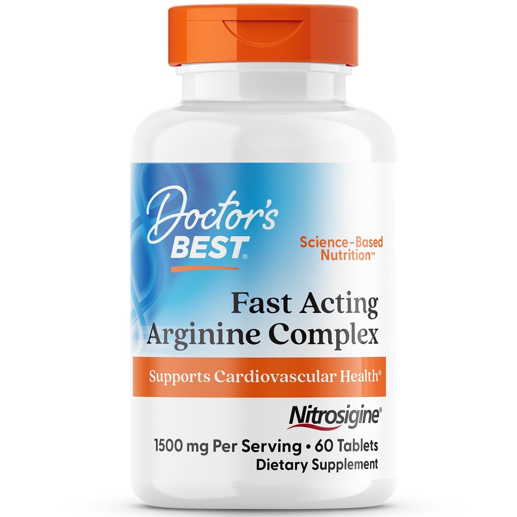 Mejor Complejo Arginino Actuador rápido del Doctor - L Suplementos Argininos para Mujeres Hombres, Ayuda Nivel de Oxido Nitrico, Flujo de Sangre y Soporte de Salud Cardiovascular, 1500 mg Por Servir, Vegan - 60 Tablas