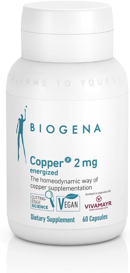 Biogena Cobre 2 mg Energizado - en la forma de citrato fácilmente absorbido y bien tolerado - 60 cápsulas