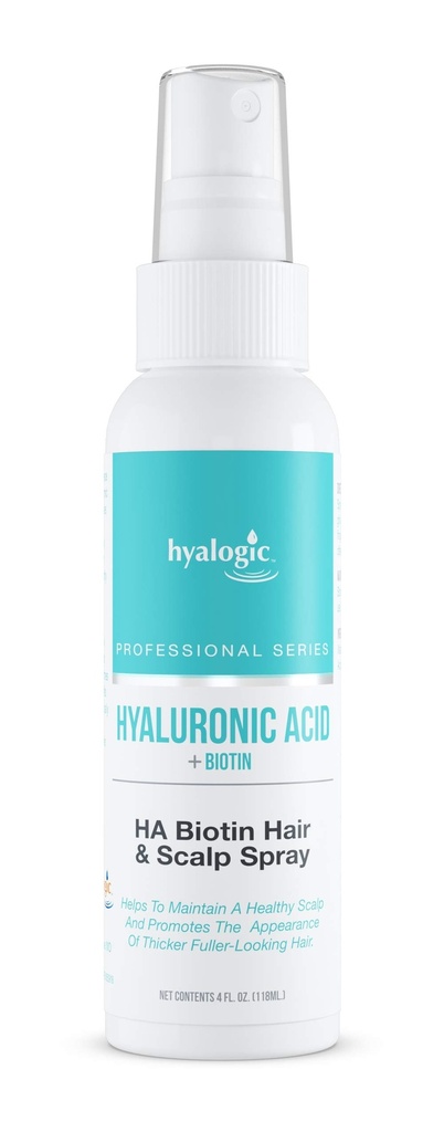 Hialogic Biotin Hair Growth Spray with Hyaluronic Acid - Professional Hair Product for Thinning Hair - Healthy Scalp Hydration, Non-Greasy, Volumizing Hair Product (4 Fl oz)