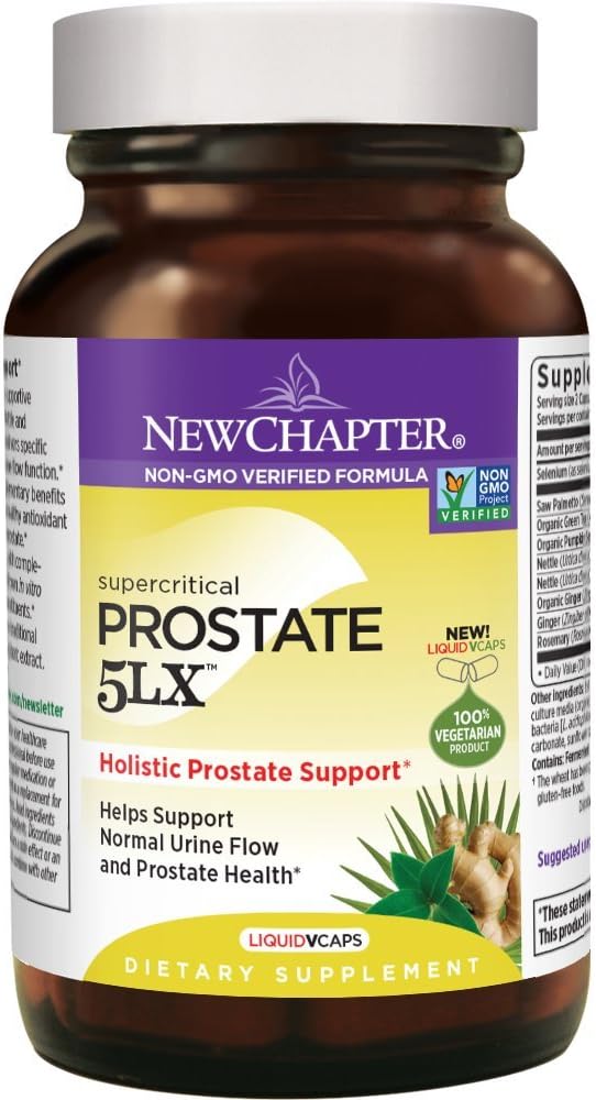 Nuevo capítulo Prostate 5LX Suplemento con Saw Palmetto Plus Selenium Vegetarian Capsule, 180 Conde