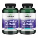 Lactato de magnesio Swanson - Suplemento Mineral Promoción de la Salud Musculo y Hueso - Forma Mineral Lactate Libre de Lactosa para Absorción Gentil - (120 cápsulas, 84 mg cada uno) 2 Pack