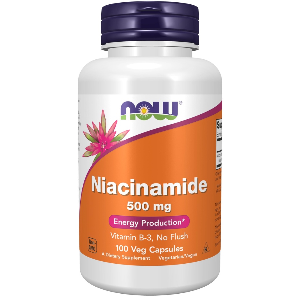 NOW Supplements, Niacinamide (Vitamin B-3) 500 mg, 100 Veg Caps