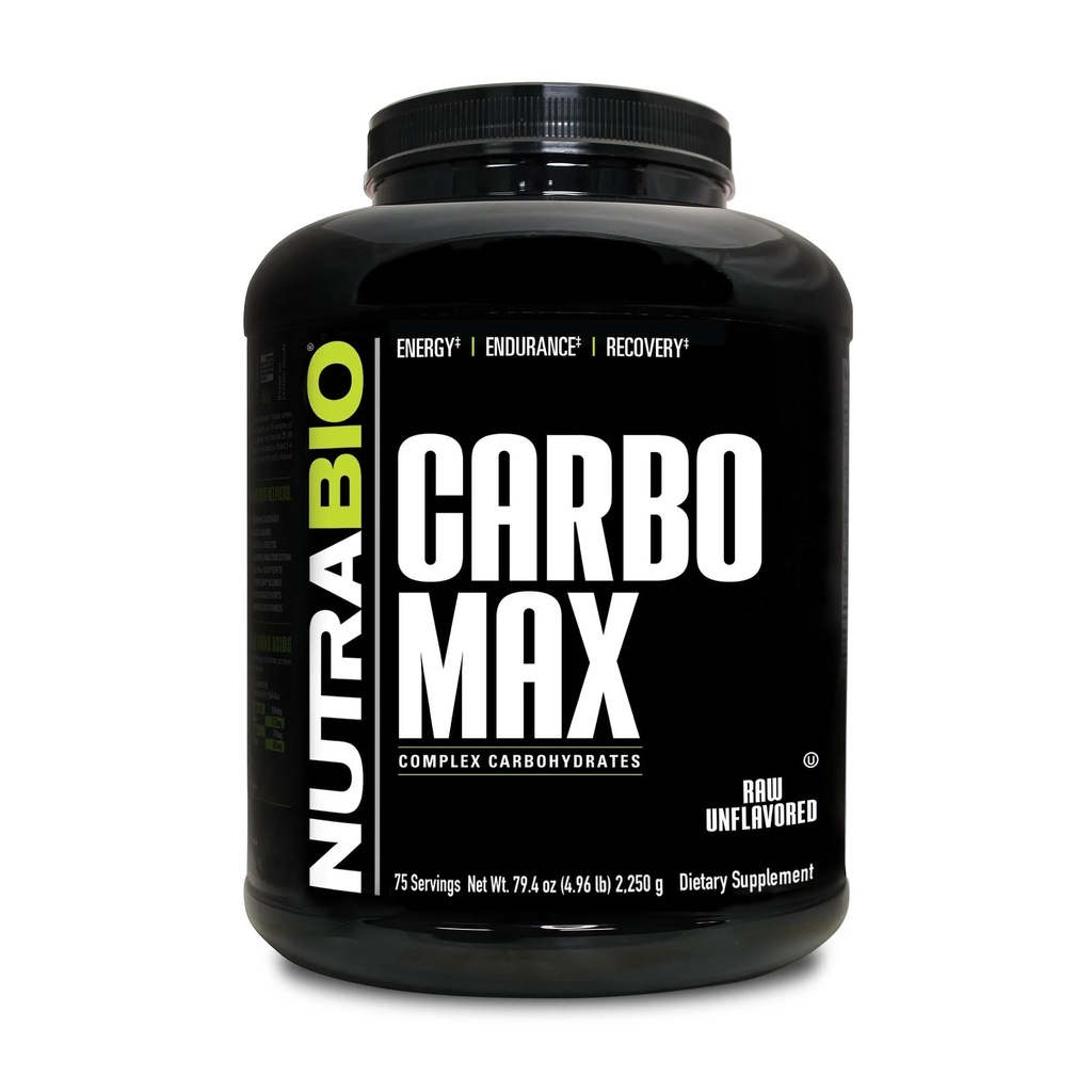 NutraBio CarboMax Maltodextrin Powder - Carbohydrate Powder for Sustained Energy - Calorie Rich for Muscle and Weight Gain - Unflavored - 5 libras, 75 Servings