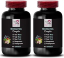 Natural Ingredients - RESVERATROL Complex - Berry Benefits, Daily Antioxidants, Acai Berry Energy, Flavorful Energy, Elderberry Strength, Supportive Blend, Grape Skin Boost 2 Bottles 120 Capsules