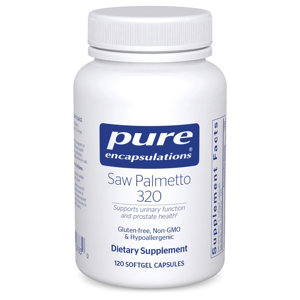 Pure Encapsulations Saw Palmetto 320 - Fatty Acids " Other Essential Nutrients to Support Metabolism " Urinary Function - with Saw Palmetto Extract - 120 Softgel Capsules