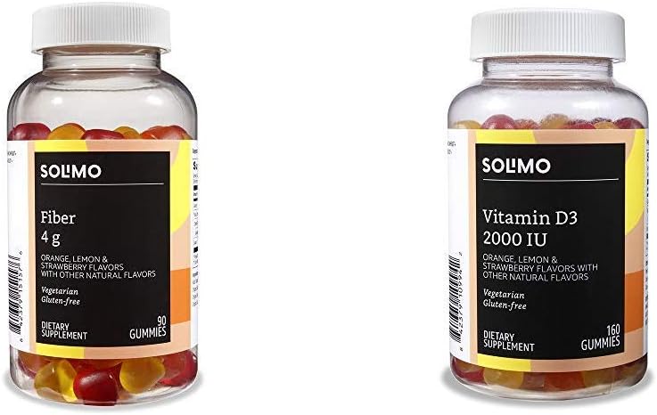 Basics Fiber Gummies (90 Conde) y Vitamina D3 Gummies (160 Conde)