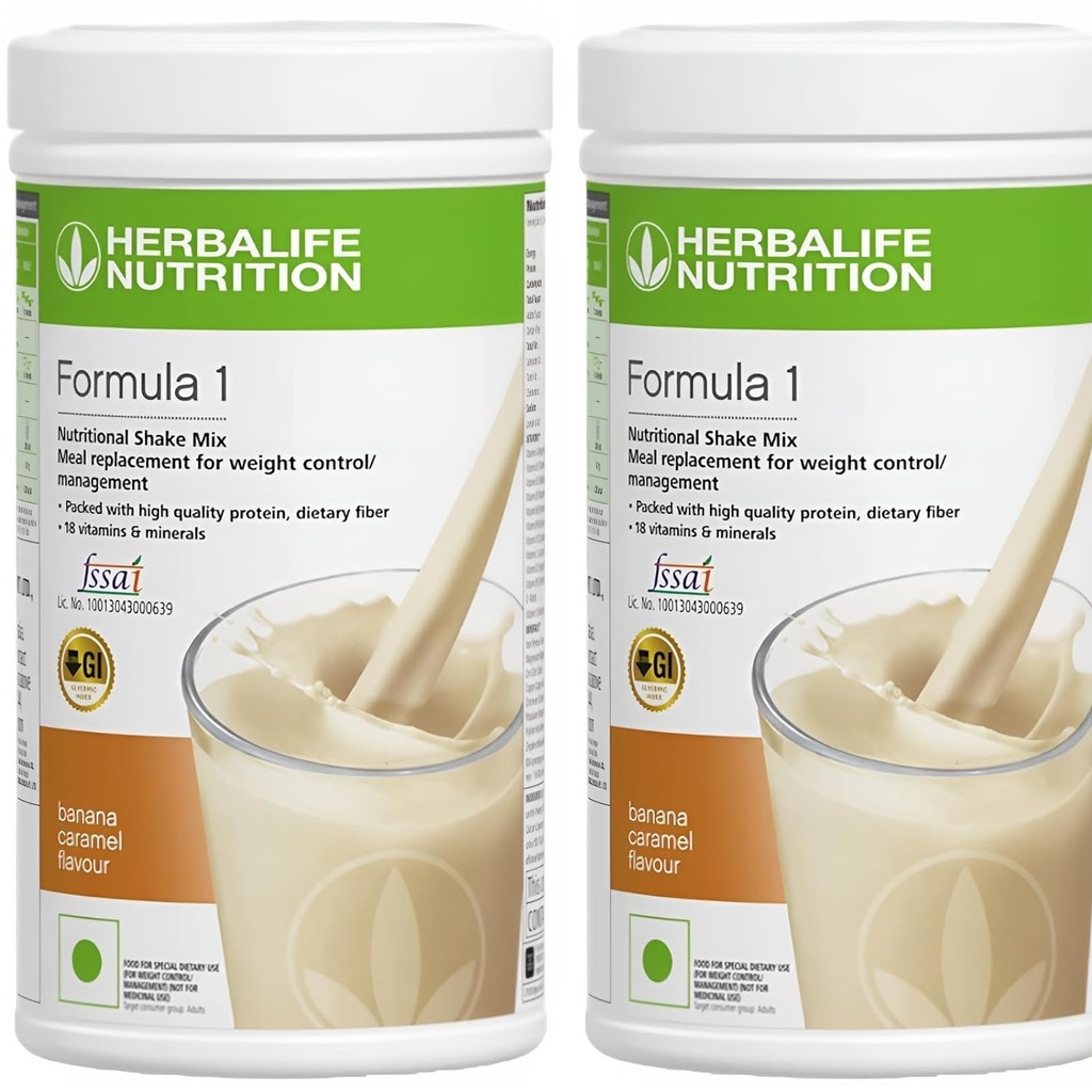 Herbalife Formula 1 Nutricional Shake Mix - Pack de 2, 500g Cada - Herbalife Shake - Herbalife Protein Powder - Herbalife Weight Loss Meal Replacement (Banana - Banana)