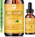 Sea Moss Liquid Drops - Organic Irish Sea Moss Gel with Spirulina, Bladderwrack, Burdock Root, Pinapple Seamoss Gel Supplement for Joint, Detox Cleanse & Digestion Support - 2 Fl Oz, Vegan
