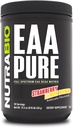 NutraBio – EAA Puro – 9 Aminoácidos – Reparación y recuperación muscular, 30 Servimientos, Bomba de limón de fresa – Pre o Post Workout – Recuperación de todo el día