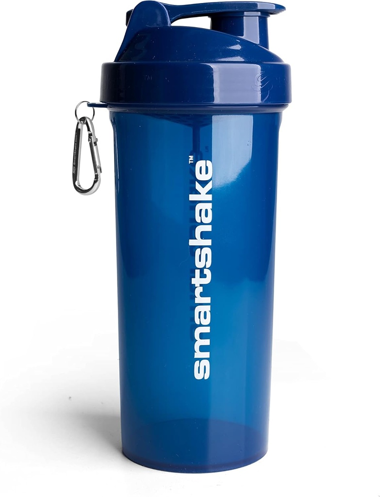 Smartshake Lite Protein Shaker Bottle 1000ml  Leakproof Gym Shaker Drink Bottle for Protein Shakes ← Clear Polypropylene Water Bottle, BPA Free Protein Powder Shaker Cup for Men &amp; Women, Navy Blue