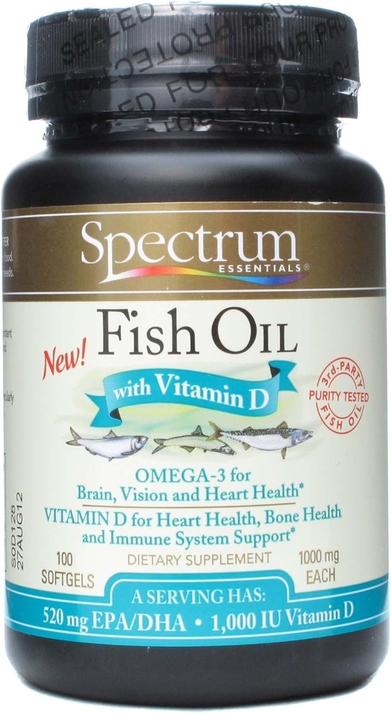Esenciales de espectro Aceite de pescado, 1000 mg, 100 Softgels