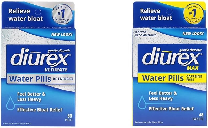 Diurex Ultimate Re-Energizing 60 Conde Max Caffeine-Free 48 Conde Máximo Strength Pills Bloat Relief Bundles