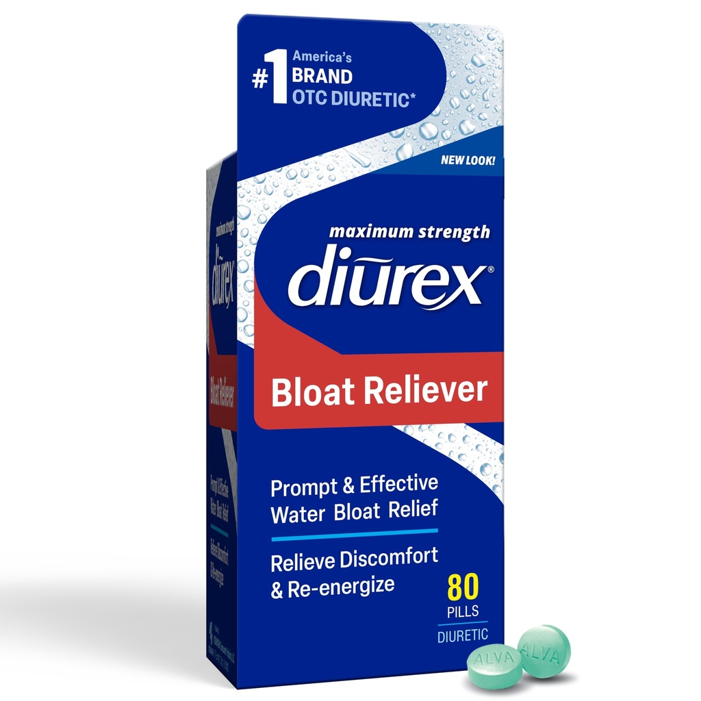 Diurex Ultra Re-Energizing Water Pills - Relieve Water Bloat - Siéntase mejor " Less Heavy - 80 Cuenta