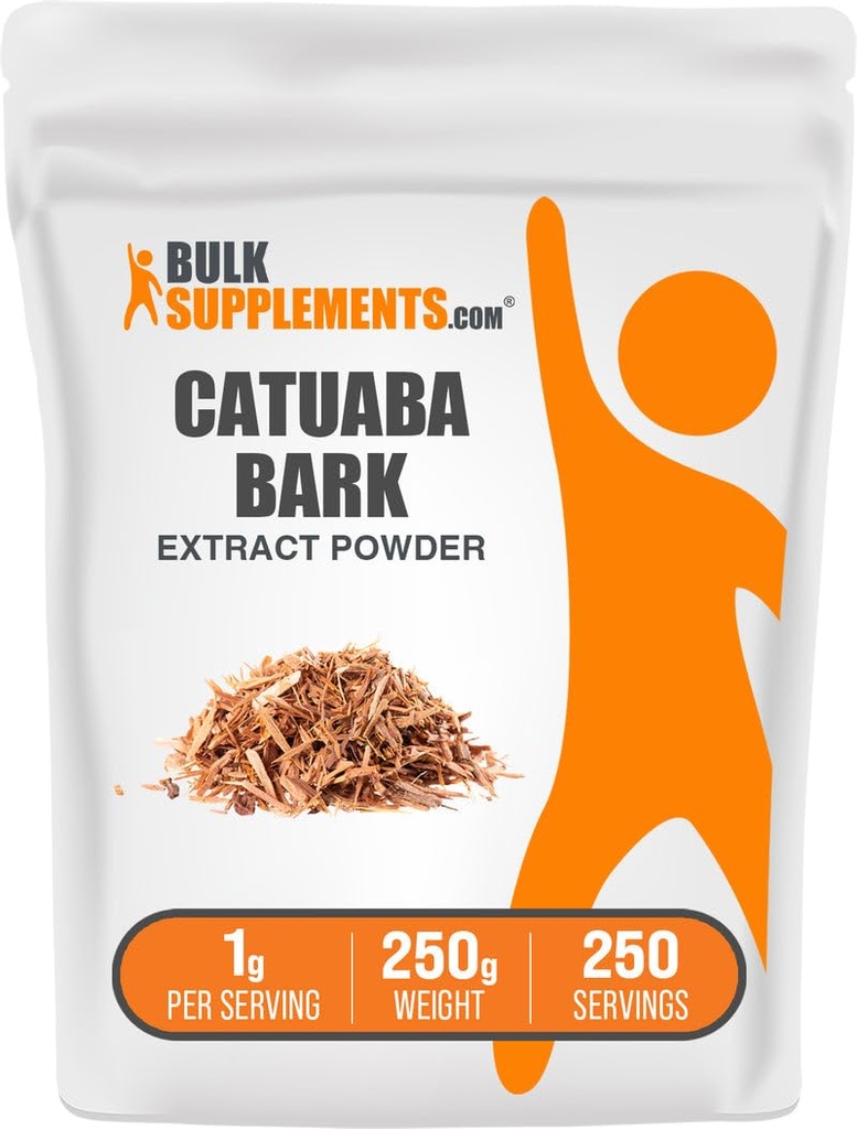 BulkSupplements.com Catuaba Bark Extract Powder - Catuaba Bark Powder, Herbal Supplement - Vegan & Gluten Free, 1g per Serving, 250g (8.8 oz) (Pack of 1)