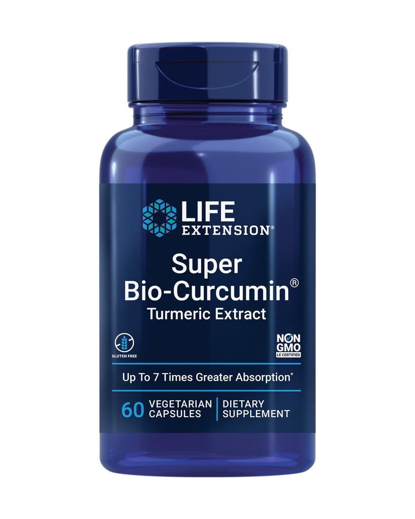 Extracto Turmérico Super Bio-Curcumin – Curcumina altamente absorbible para la salud integral – Gluten-Free, No Gluten, Vegetariano – 60 cápsulas vegetarianas