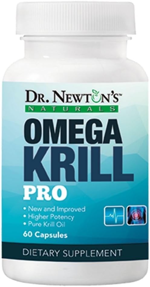 Naturales del Dr. Newton OmegaKrill Pro EPA & DHA, Omega 3, aceite de Krill Pristine – Cerebro, Juntas, Ojos - 60 Softgels