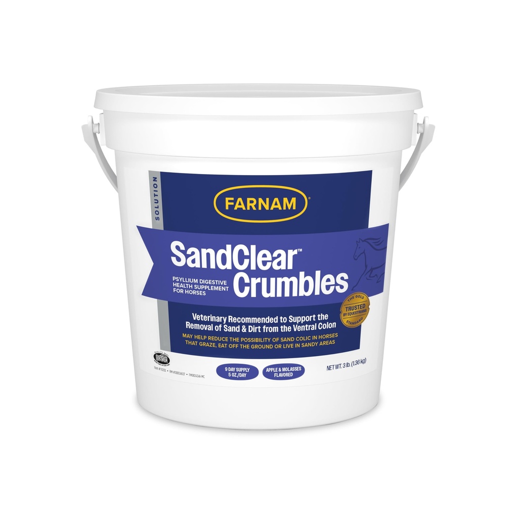 Farnam SandClear Crumbles, Psyllium Digestive Supplement, 9 Day Supply
