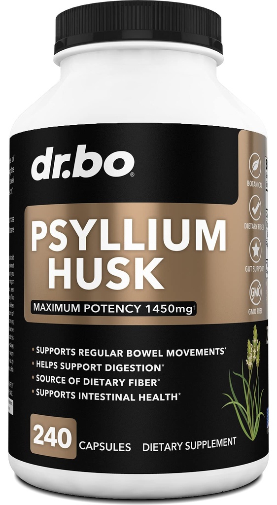 Psyllium Husk Capsule Fiber Supplement - Natural Powder Capsules for Constipation Relief for Adults - Nutritional Soluble Fiber Pills " Daily Regularity Support - Bulk Seed Husks Digestion Supplements