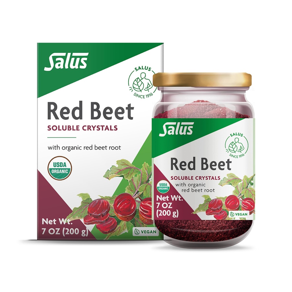 Salus Red Beet Crystals - Organic Nutritional Beet Root Powder Mix - Superfood Powder Supplement with Vitamin C, Folate, Magnesium & Potassium - 7 oz