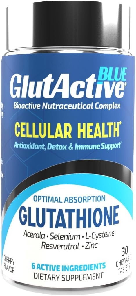 Azul 800mg TENIDO Glutathione ANTE Antioxidante, Incrementar la inmunidad " Energía - Detox " AntiAging, Cysteine, Selenium, Zinc, Resveratrol, Acerola (VIT-C). Guapable. 30ct
