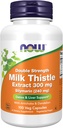 NOW Foods Supplements, Silymarin Milk Thistle Extract 300 mg with Artichoke and Dandelion, Double Strength, Supports Liver Function*, 100 Veg Capsules