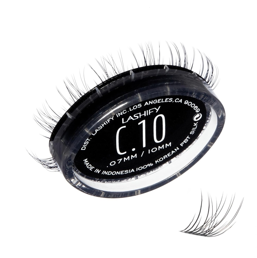 Lashify Curl 10mm Gossamer DIY Eyelash Extensiones Rellenar, Negro, Easy False Eyelashes for a Natural Look