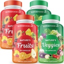 Superfood 180 Fruit and 180 Veggie Capsules - Whole Food Natural Superfoods - Maintain Energy Levels, with Beta Carotene - Soy Free (90 Count (Pack of 4)