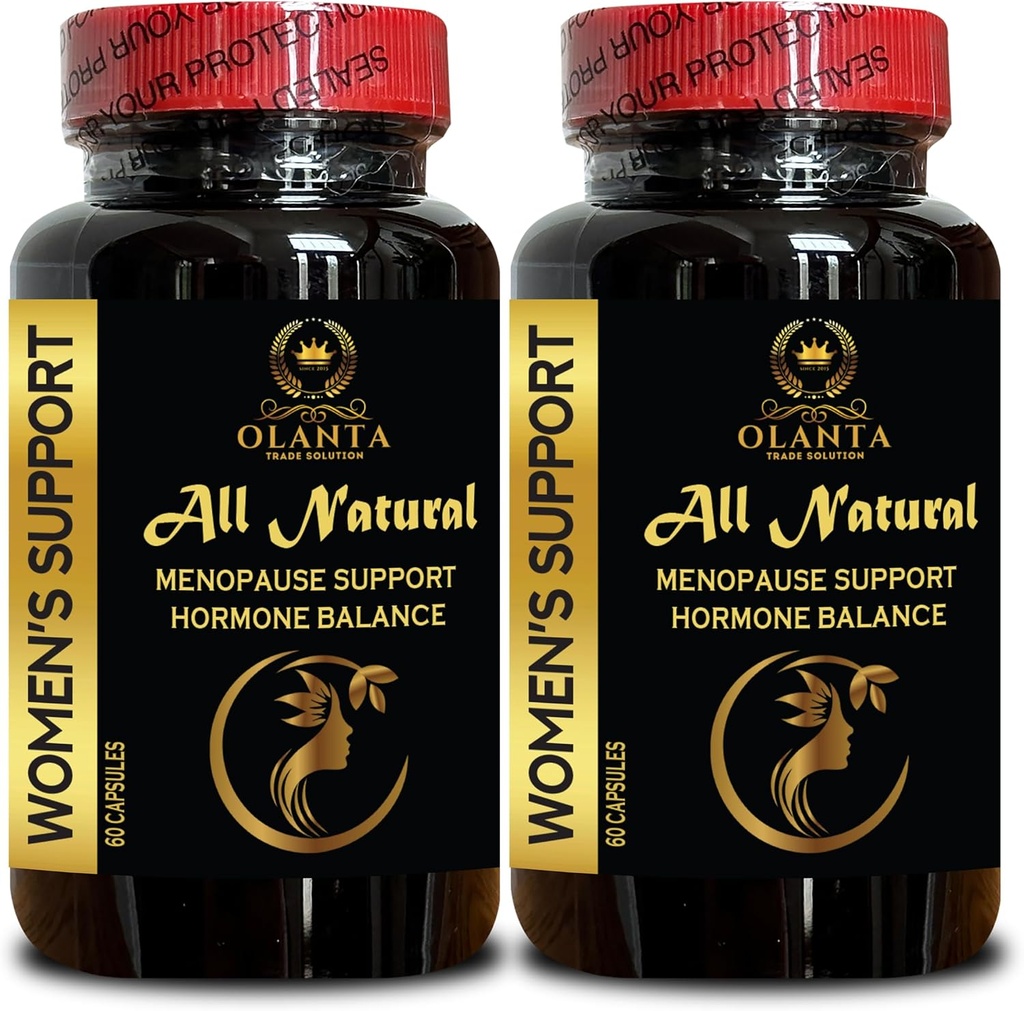 Menopause Support Suplemento - Complejo Herbal con Cohosh Negro para los flashes calientes de la menopausia, Wild yam Root Powder Organic USA, Natural Menopausal Support - 2 Botellas 120 Capsules