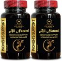 Menopause Support Suplemento - Complejo Herbal con Cohosh Negro para los flashes calientes de la menopausia, Wild yam Root Powder Organic USA, Natural Menopausal Support - 2 Botellas 120 Capsules