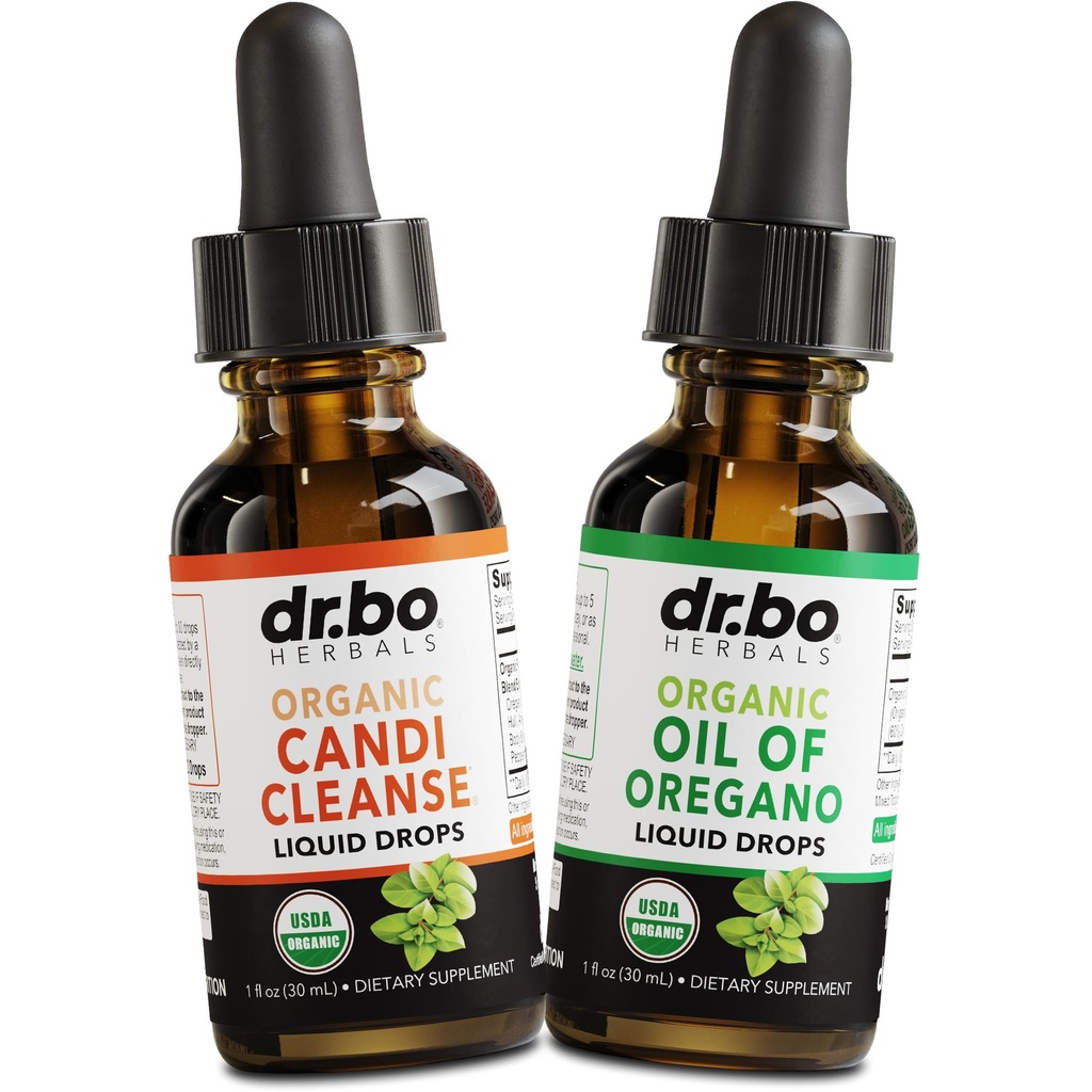 Candi Cleanse & Oregano Oil Drops - Organic Oil of Oregano Drops Liquid & Black Walnut Wormwood - Extra Strength Overgrowth Balance Complex, Natural Oral Gut Cleanser Detox Health Supplements 1 oz