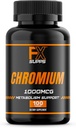 FX SUPPS Chromium Polynicotinate 1000 mcg (100 cápsulas) Weight Management Suplementos para Hombres y Mujeres TENIDO Mejora la producción energética y la salud cardíaca