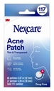 Nexcare Thin and Transparent Acne Patch, Skin Cover Absorbs Pus and Oil from Clogged Pores, Made with hydrocolloid, tab Permite la eliminación fácil de Liner - 117 Pimple Patches
