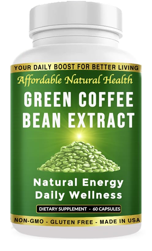 El extracto de grano de café verde de la puerta del cielo, 100% cápsulas de grano verde puro, 50% ácido clorogénico, 10.000 mg, 60 cápsulas, 2 mes de suministro, no transgénico y sin gluten, suplemento herbal tradicional
