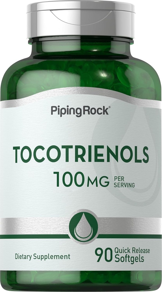 Piping Rock Tocotrienols Suplemento TEN 100mg ANTE 90 Softgels TEN NO GMO, Gluten Free