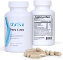 Thrive Good Deep Sleep - Suplemento de sueño con carbonato de calcio, vitamina B6, Magnesio - Sleep Aid Formula con Melatonina, L-Tryptophan, 5-HTP, Inositol, Extractos de plantas naturales - 60 cápsulas vegetales
