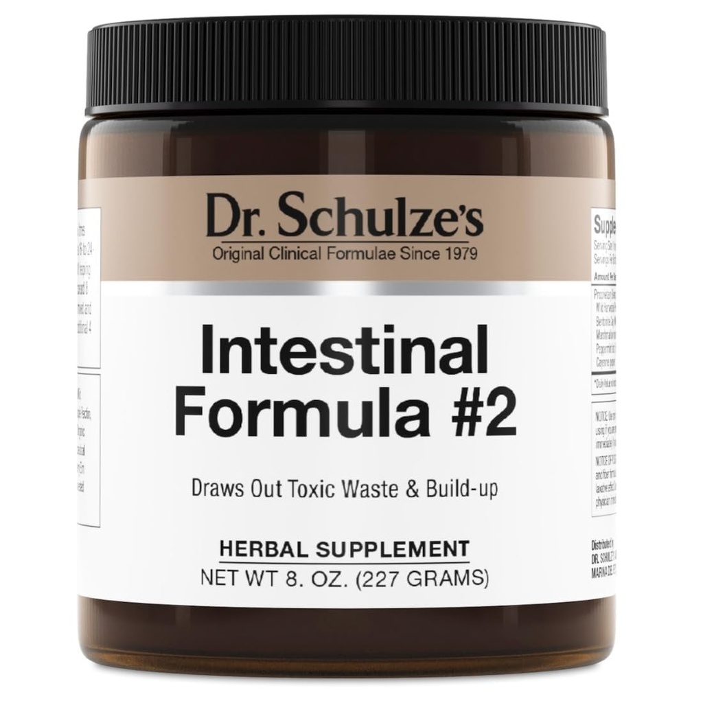 Dr. Schulze's Intestinal Formula #2 - Cleansing Supplement for Colon Health Support - Supports Daily Elimination - Plant-Based Herbal Supplement - Gluten-Free & Vegan - 8 oz