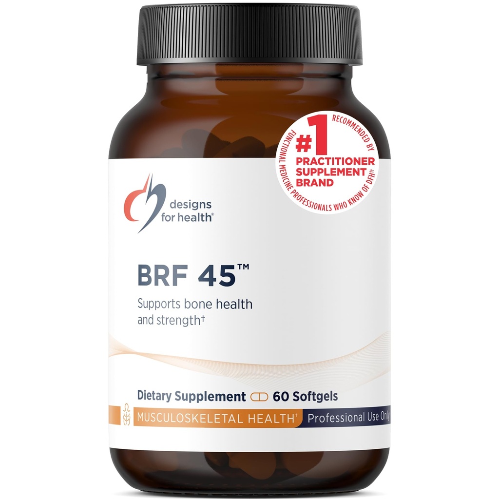 Diseños para la salud BRF 45 - Vitamina K1 + Vitamina K2 como MK-4 para promover la fuerza ósea, el envejecimiento saludable + salud Arterial - 2 Formas de vitamina K + GG para ayudar la producción de vitamina K2 MK4 (60 Softgels)