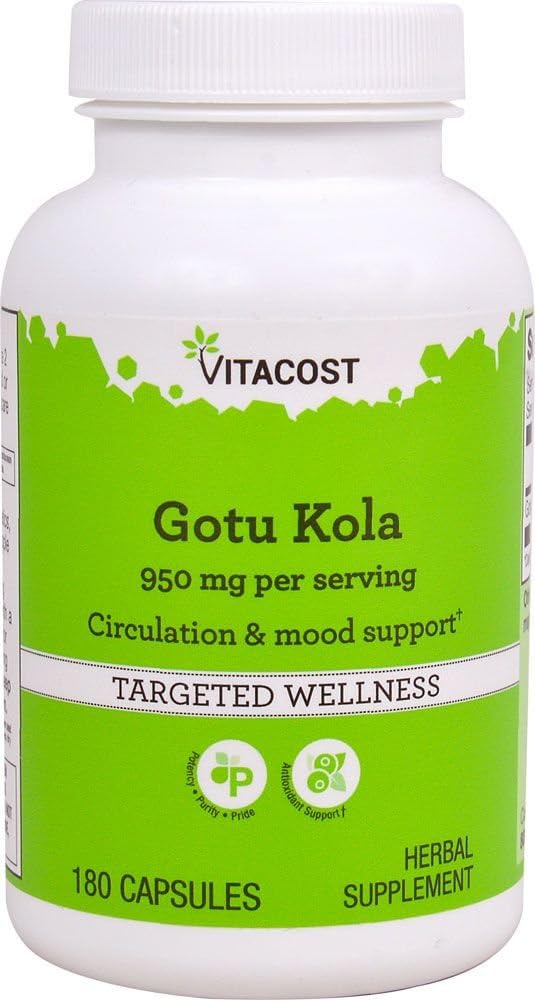 Vitacost Gotu Kola - 950 mg por por porción - 180 cápsulas