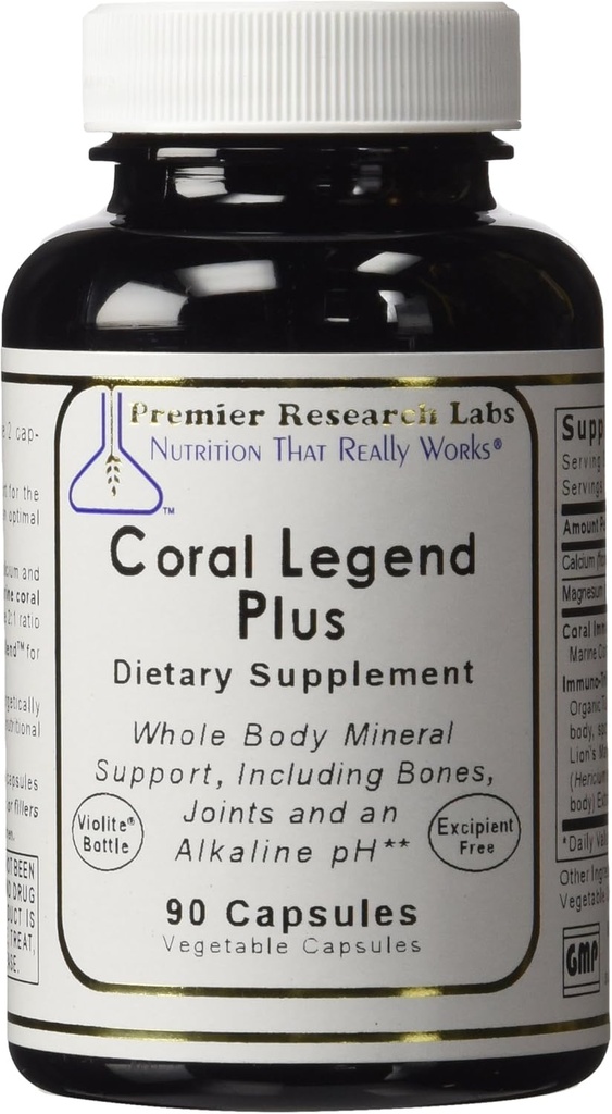 Coral Legend Plus, 90 Capsules - pH Support Formula for Whole Body Mineral Support, Including The Bones, Joints, Teeth and an Alkaline pH