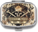 Metal 2 Organizador de píldoras Organizador Travel Friendly Portable Compact Pill Box Cute Pill Case to Hold Vitamins,Fish Oil,Supplements,Meds,Tablet for Purse,Pocket. (1492.)