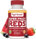 Siente Grandes Vitaminas Superfruit Rojos – Superalimentos Antioxidantes con Polifenoles para Anti-Aging &amp; Immune Support – Acai, Mangosteen, Pomegranate, Blueberry &amp; Mucho más – 60 cápsulas
